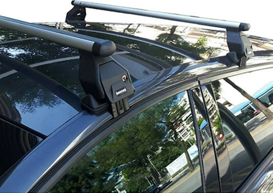 Menabo Aluminum Car Roof Bars 112cm for Mini Cooper 5D for Cars with Factory Bars Set with Roof Rack Legs Silver