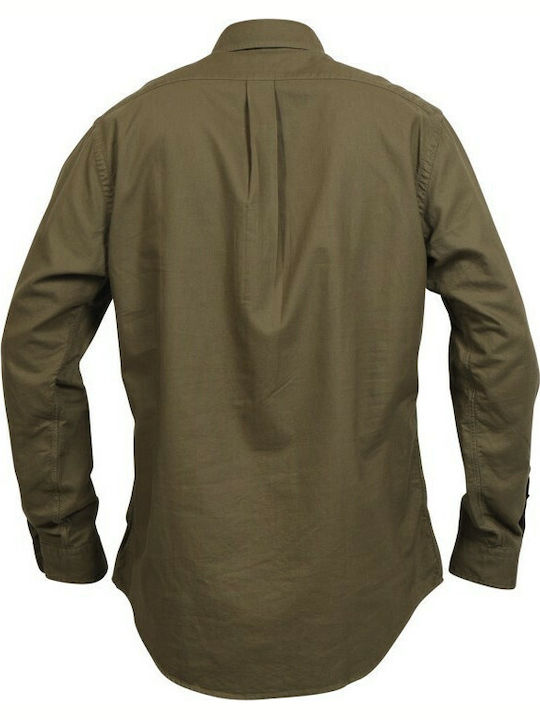 Long-sleeved Cotton Shirt Khaki