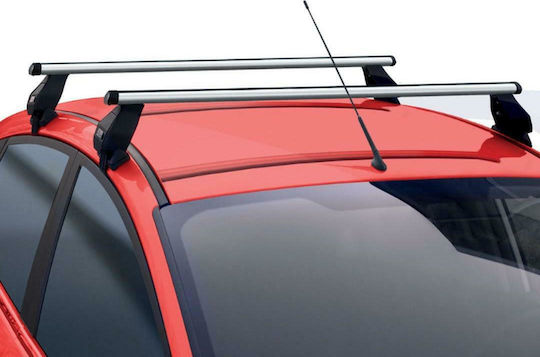 Menabo Car Roof Bars Aluminum 130cm for Volkswagen Up 5D 2014 for Cars with Factory Bars Set with Roof Rack Legs Silver