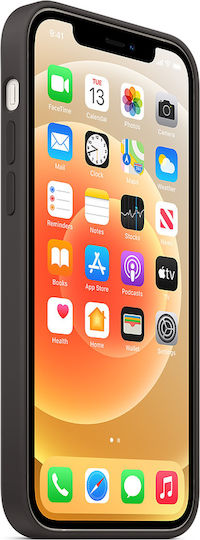 Apple Umschlag Rückseite Silikon Schwarz (iPhone 12 mini)