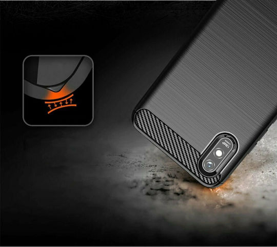 Hurtel Brushed Carbon Back Cover Σιλικόνης Μαύρο (Redmi 9A / 9AT)