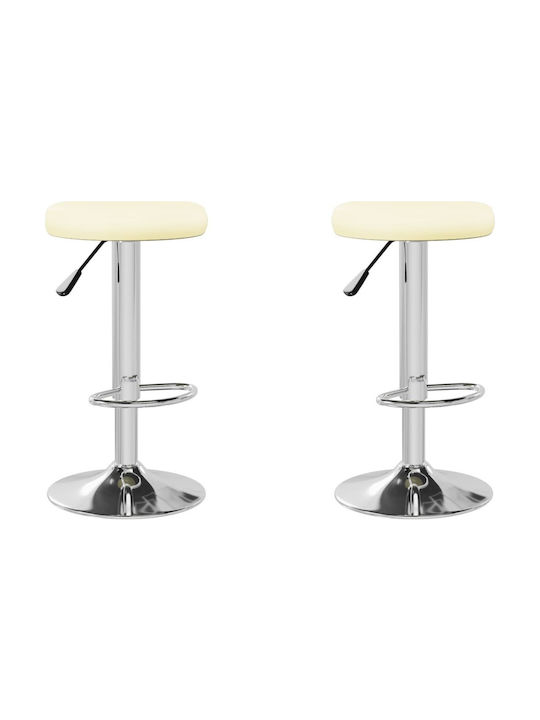 Stool Bar with Adjustable Height Cream 2pcs 31x31x58-78cm