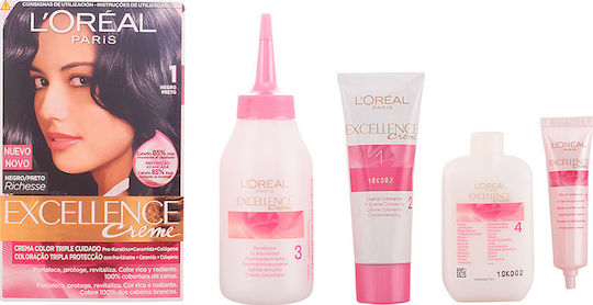 L'Oreal Paris Excellence Creme Βαφή Μαλλιών 1 Μαύρο 48ml