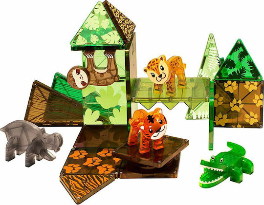 Magna-Tiles Μαγνητικό Παιχνίδι Κατασκευών Clear Colors Jungle για Παιδιά 3+ Ετών