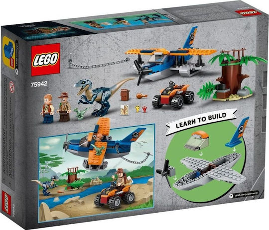 LEGO Jurassic World Velociraptor Biplane Rettungsmission für 4+ Jahre 101 Stück