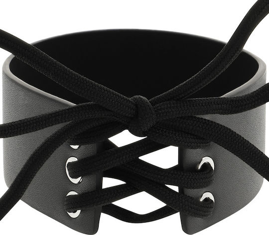Coquette Hand Crafted Wide Choker Halsband Veganes Leder Black