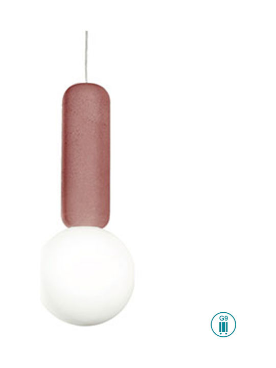 Ondaluce Rosso Pendant Light Red with Socket G9