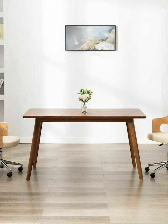 Swivel Visitor Chair with Arms & Wheels Κρεμ 47.5x53x76cm 2pcs