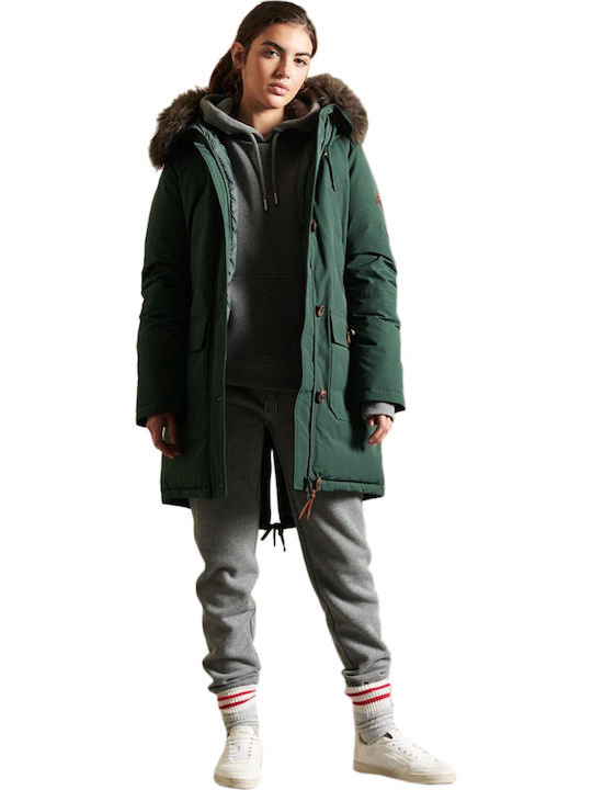 Rookie Lungă Jachetă de femei tip parka Emerald Green