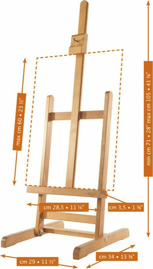 Art & Hobby Καβαλέτο Ζωγραφικής Επιτραπέζιο Ξύλινο Μabef 36x73cm