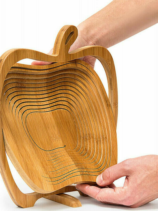 Relaxdays Fruit Bowl Wooden Brown 27x22.5x30cm