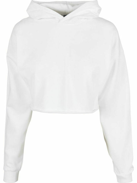 Cropped Women's Sweatshirt Hooded White