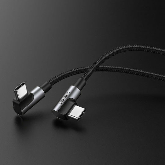 Ugreen Elbow US323 Angle (90°) / Braided USB 2.0 Cable USB-C male - USB-C 60W Γκρι 1m 70529