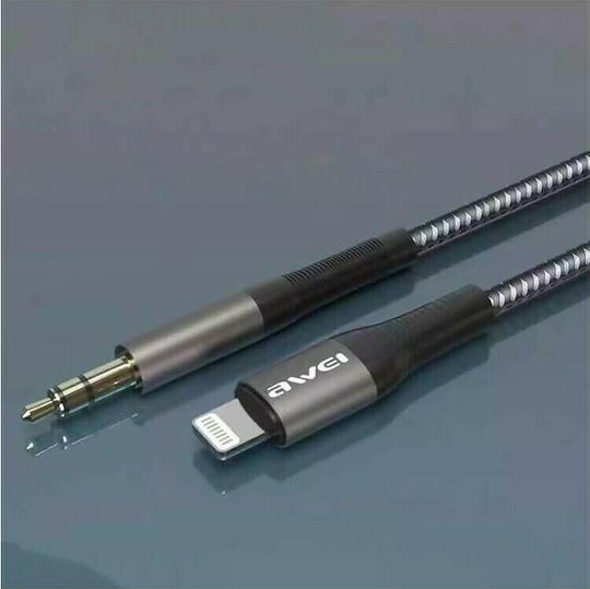 Awei CL-116T Плетен USB 2.0 Кабел USB-C Мъжки - 3,5 мм Черен 1m AW-CL-116T