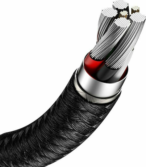 Baseus Cafule Braided USB 2.0 Cable USB-C Male - USB-A 66W PD Black 0.25m CAKF000001