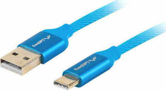 Lanberg Braided USB 2.0 Cable USB-C male - USB-A Μπλε 1m CA-USBO-22CU-0010-BL