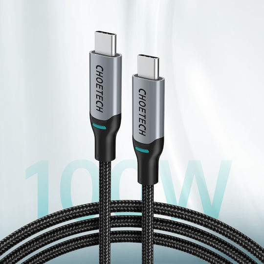Choetech Braided USB 2.0 Cable USB-C Male - USB-C 100W Black 1.8m MIX00073 2 Pieces