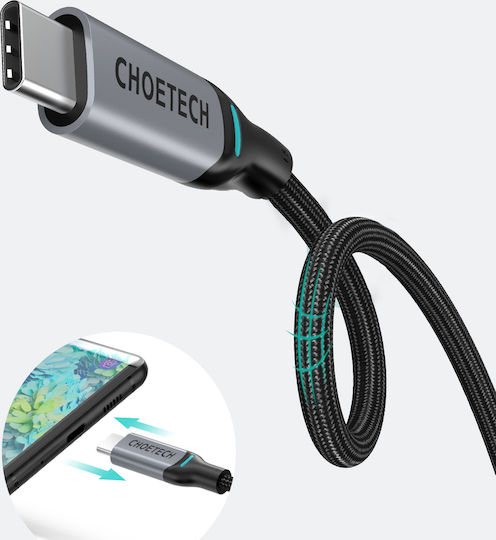 Choetech Braided USB 2.0 Cable USB-C Male - USB-C 100W Black 1.8m MIX00073 2 Pieces
