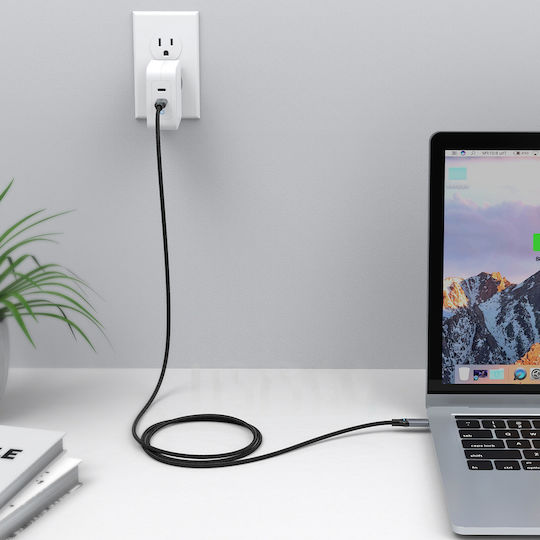 Choetech Braided USB 2.0 Cable USB-C Male - USB-C 100W Black 1.8m MIX00073 2 Pieces
