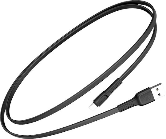 Baseus Tough Flach USB 2.0 Kabel USB-C männlich - USB-A Schwarz 1m (CATZY-B01)