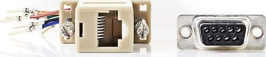 Nedis Конвертор VGA мъжки към RJ-45 женски Бял 1бр CCGP52821IV