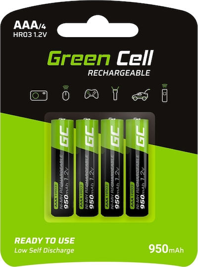 Green Cell Επαναφορτιζόμενες Μπαταρίες AAA Ni-MH 950mAh 1.2V 4τμχ