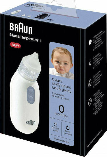 Braun Nasal Aspirator BNA 100 Ηλεκτρικός Ρινικός Αποφρακτήρας για Βρέφη
