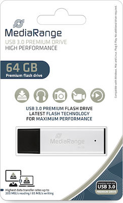 MediaRange 64GB USB 3.0 Stick Silver