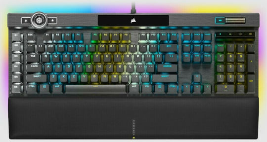 Corsair K100 RGB Optical Гейминг Механична Клавиатура с Corsair OPX суичове и RGB подсветка (Английски US) Черен