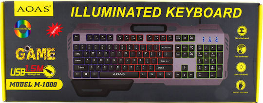 Aoas AOAS M-1000 Gaming Πληκτρολόγιο με RGB φωτισμό (Αγγλικό US)