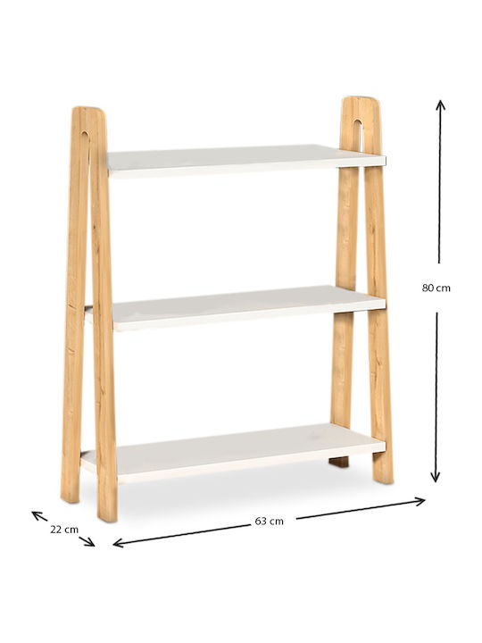 Βιβλιοθήκη Como Λευκό / Oak 63x22x80εκ.