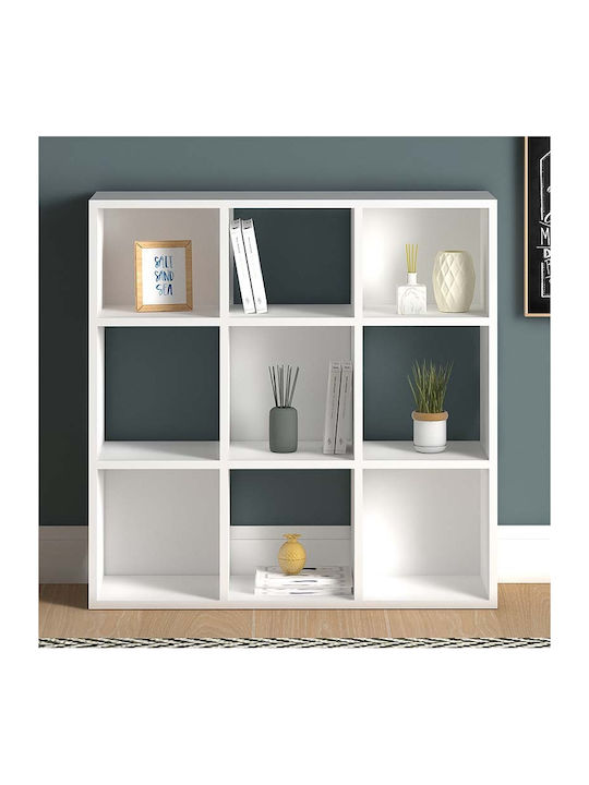 Βιβλιοθήκη Cube Λευκή 90x30x90εκ.