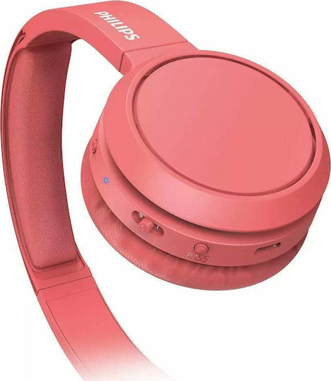 Philips TAH4205 Wireless / Wired On Ear Headphones with 29 hours of Operation and Quick Charge Red