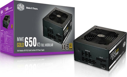 CoolerMaster MWE Gold 650 rev. 2.0 650W Black Computer Power Supply Full Modular 80 Plus Gold