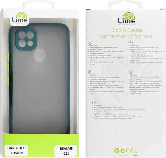 Lime Hardshell Camera Guard Задна корица Пластмаса / Силикон Dark Green with Yellow Keys (Realme C21)