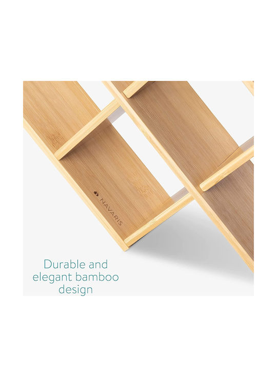 Navaris Tabletop Suport pentru Sticle Lemn pentru 8 Sticle Maro 43.5x10x29.5εκ.