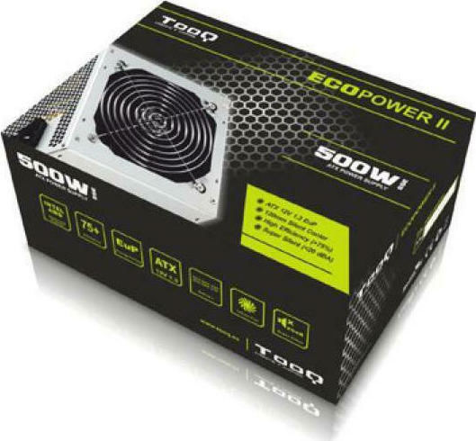Tooq Ecopower II ATX 500W Gray Computer-Netzteil Voll verkabelt