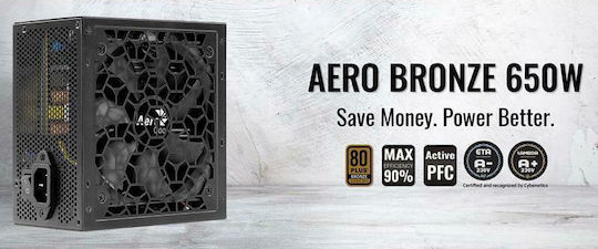 Aerocool Aero Bronze 650W Power Supply Full Wired 80 Plus Bronze