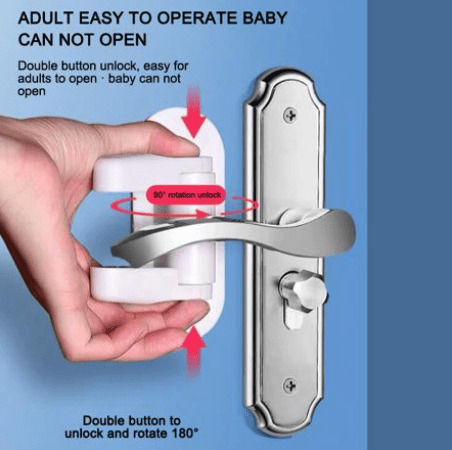 Door Safety Lock made of Plastic in White Color 2pcs