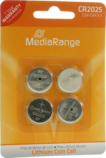 MediaRange Lithium Coin Cell Batterien CR2025 3V 4Stück