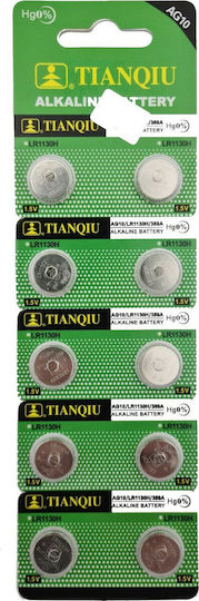 TianQiu Batterien Alkalisch für Uhren LR54 1.55V 10Stück