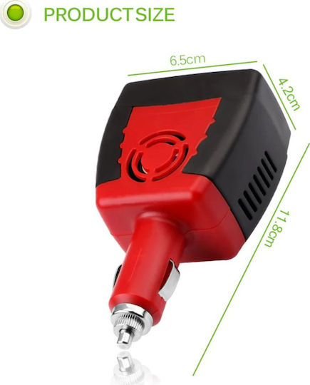 Kyros Invertor Auto 150W pentru Convertirea 12V DC în 220V AC cu 1xUSB