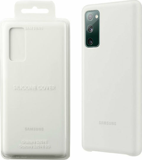 Samsung Silicone Cover Umschlag Rückseite Silikon Weiß (Galaxy S20 FE)