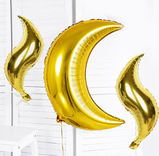 Balon Folie Jumbo Luna Auriu 60buc