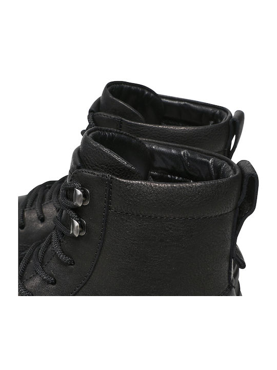 Isac Leather Black Boots