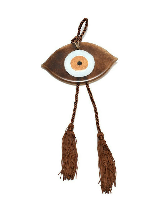 Charm glass handmade eye Kallistis ''DG17'' brown -