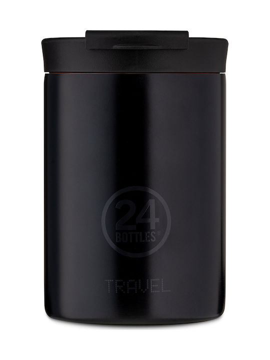 24Bottles Travel Tumbler Δοχείο Φαγητού Inox Θερμός Μαύρο 350ml