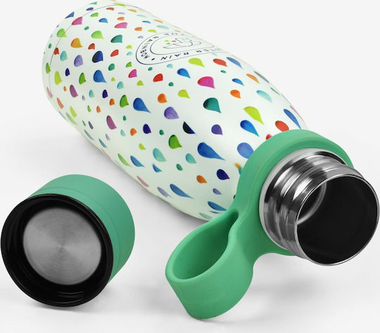 Legami Milano Hot&Cold Recyclable Stainless Steel BPA Free Thermos Bottle 500ml After Rain With Handle