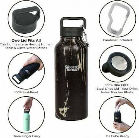 Healthy Human Stein Bottle Recyclable Thermos Bottle Stainless Steel BPA Free 946ml Brown