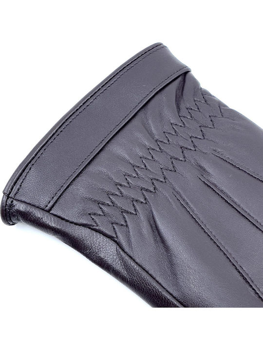 Men's Leather Touch Gloves Brown 1014
